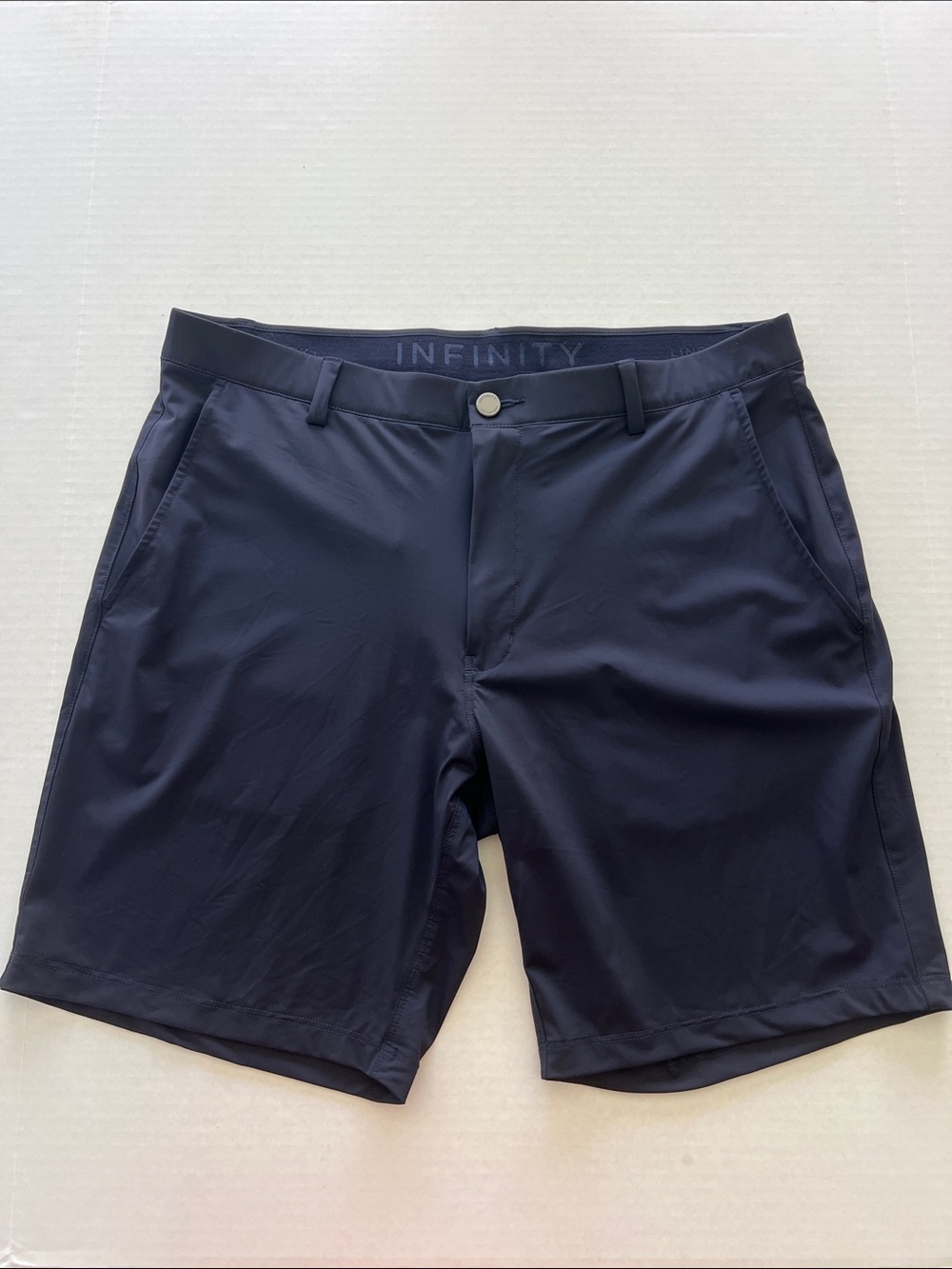 Infinity Men's Dark Navy Linear Flex Athletic Shorts Size 36